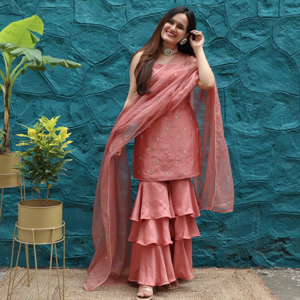 Baneraa Rose Dawn Sharara Set