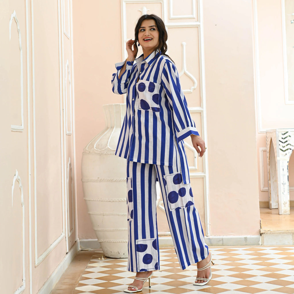 Ayesha Polka Stripe Co-ord Set