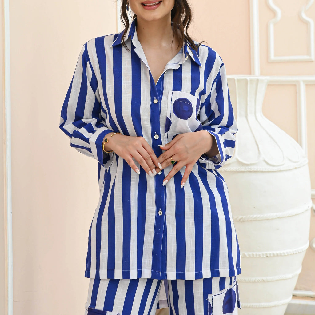 Ayesha Polka Stripe Co-ord Set