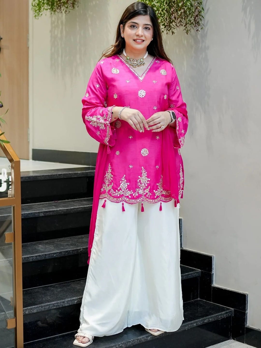 Women's Pure Viscose Silk Kurta Set's With Duppata