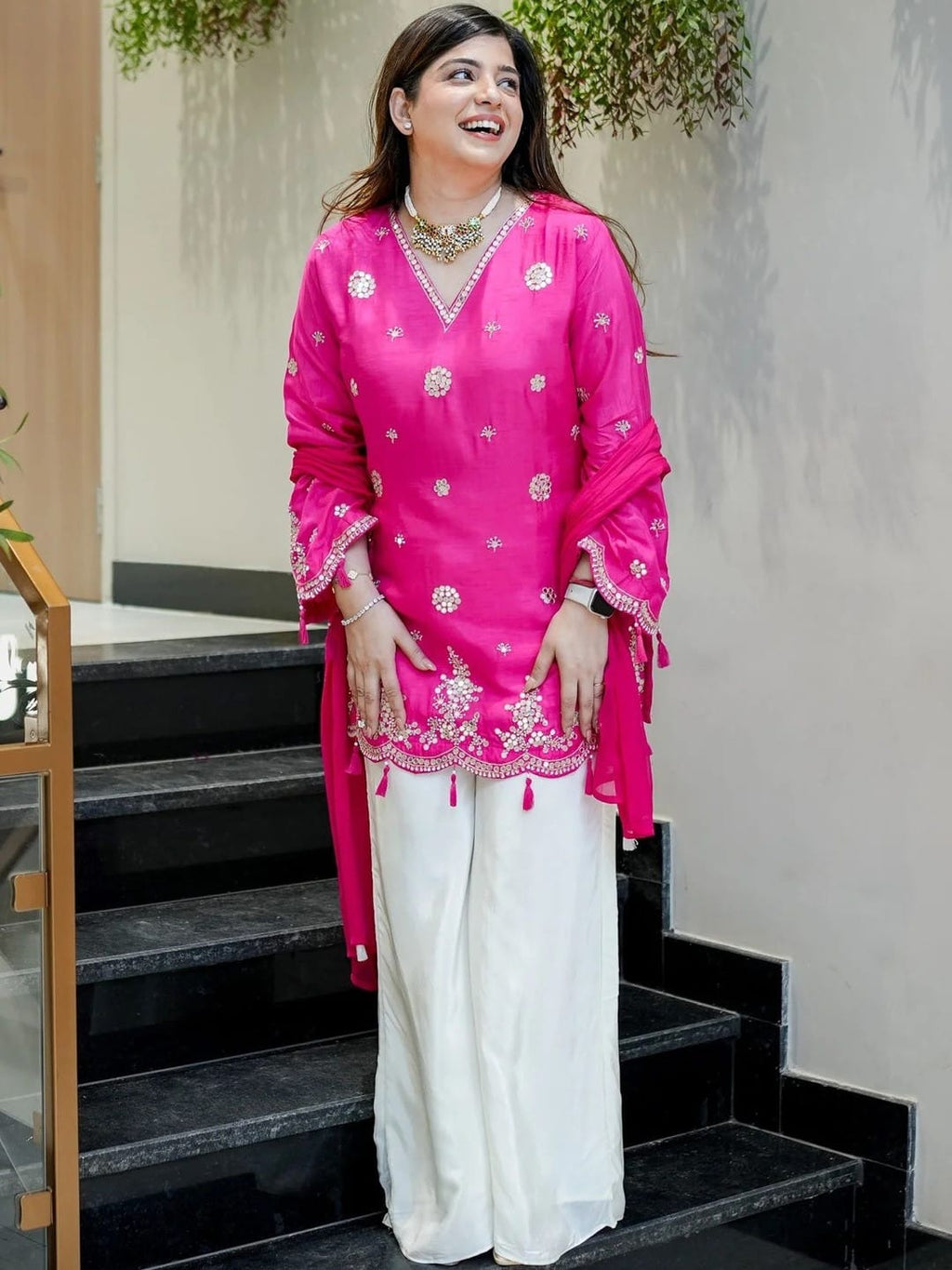 Women's Pure Viscose Silk Kurta Set's With Duppata