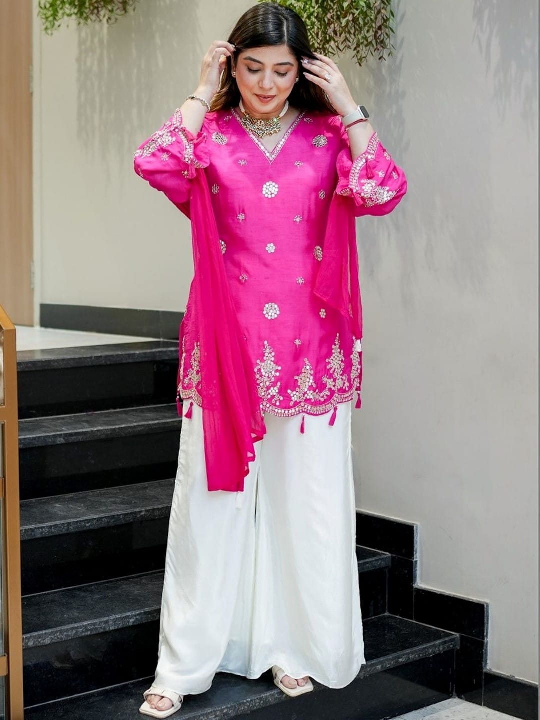 Women's Pure Viscose Silk Kurta Set's With Duppata