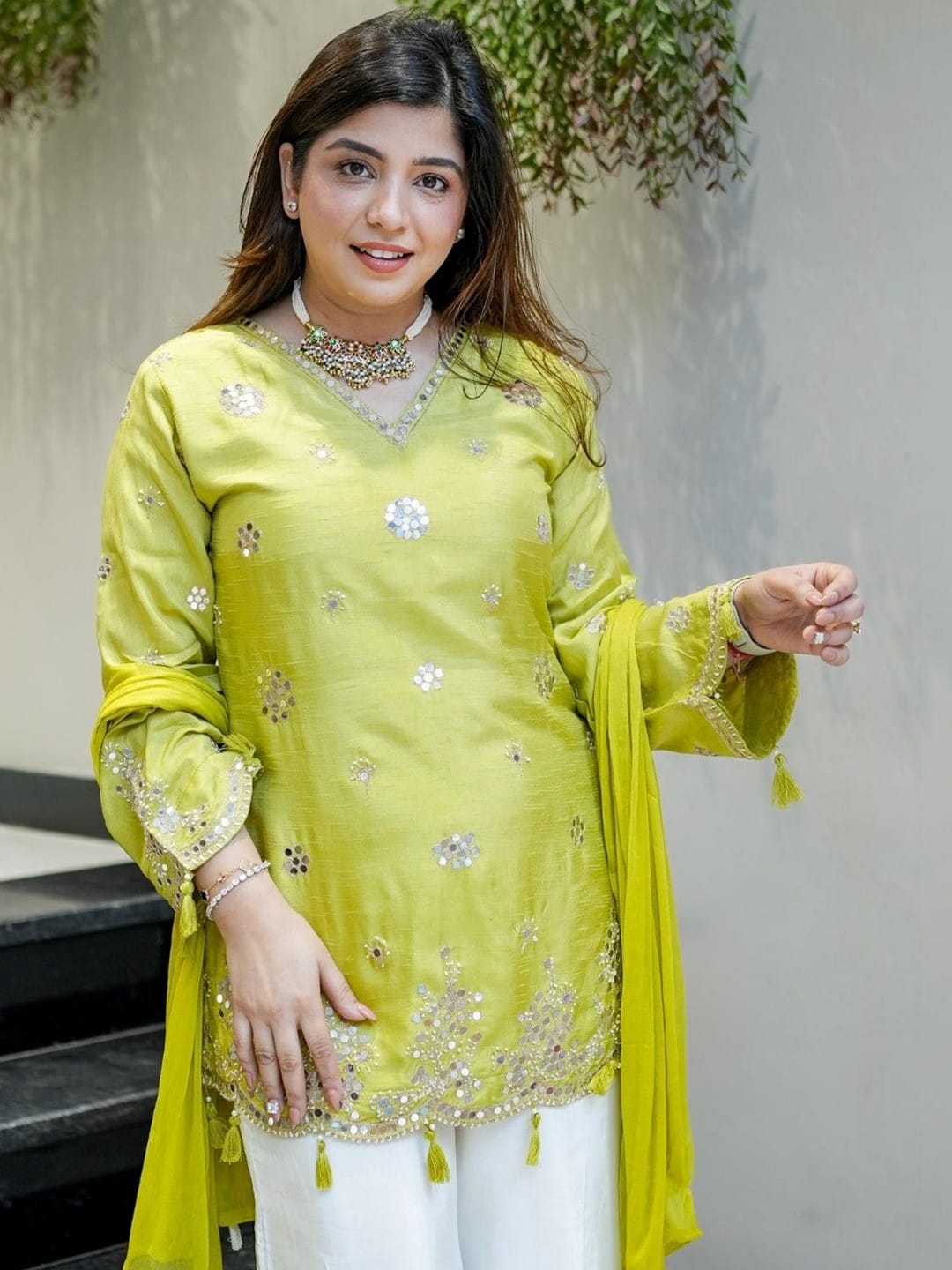 Women's Pure Viscose Silk Kurta Set's With Duppata