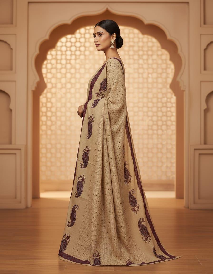 New Anarkali Print Kurta 3 Pcs Set  Pant  Set With New Style in Maching