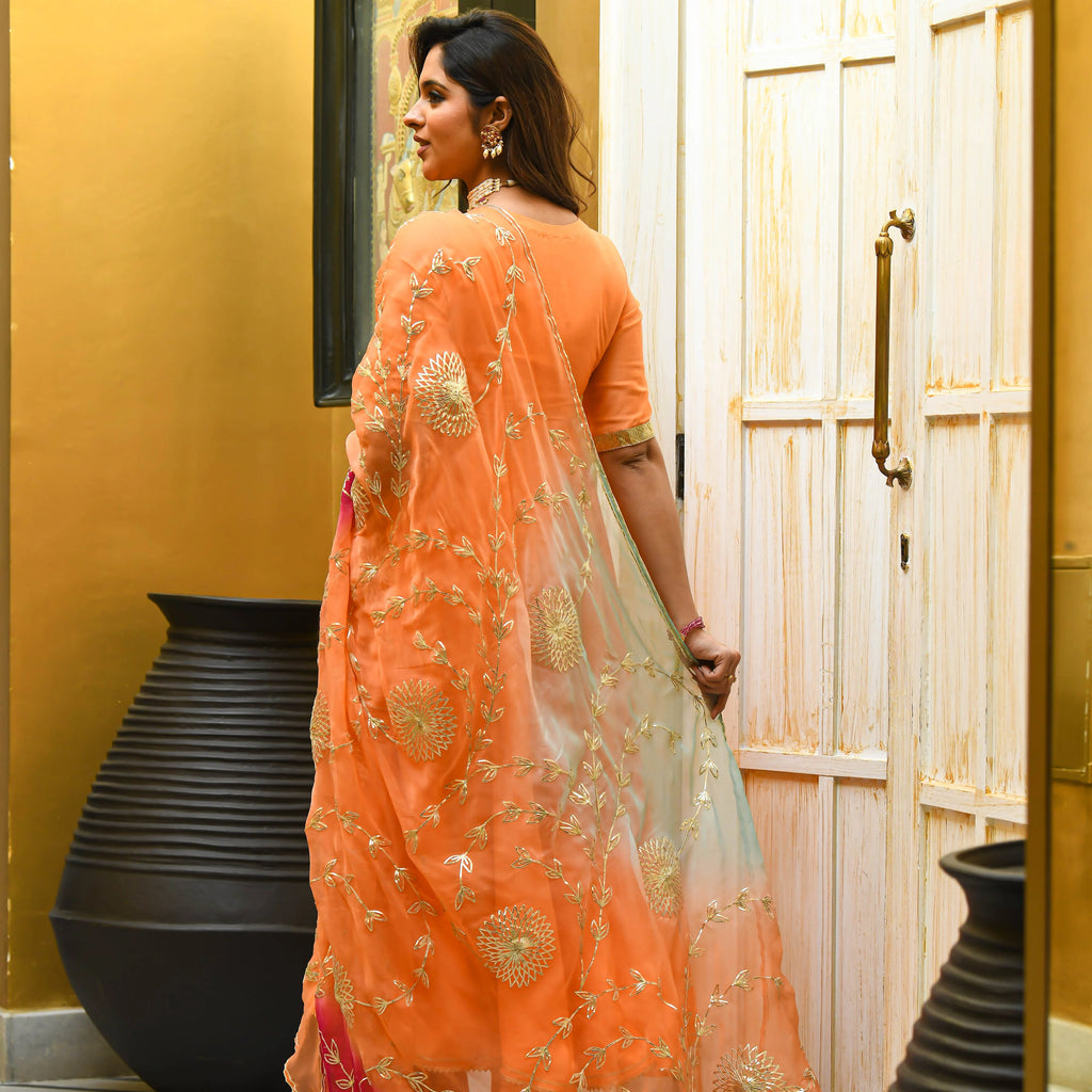 Baneraa Peach Gotta Salwar Suit