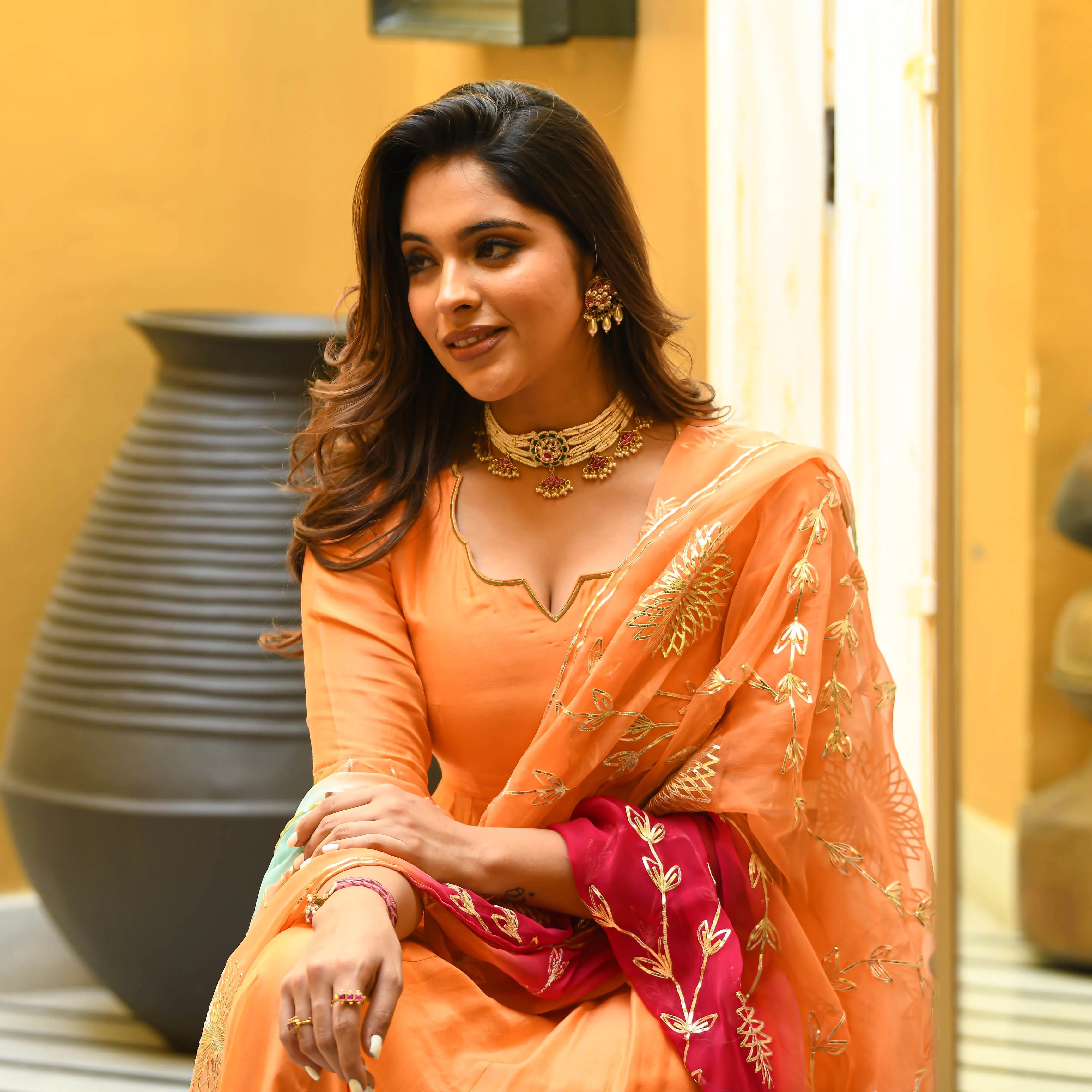 Baneraa Peach Gotta Salwar Suit